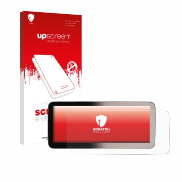 Front side of a product packaging with the brand logo upscreen. Next to it is the device Erisin ES46GC50-TDE 12,3