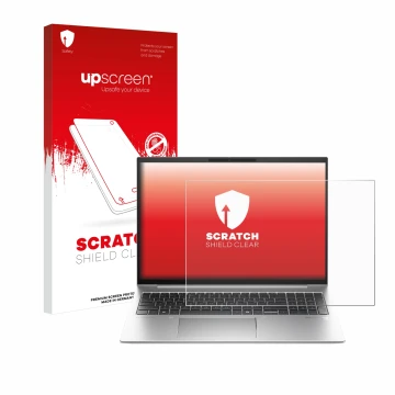 Front side of a product packaging with the brand logo upscreen. Next to it is the device HP EliteBook 845 G11 shown with the c