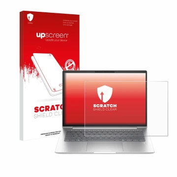 Front side of a product packaging with the brand logo upscreen. Next to it is the device HP EliteBook 645 G11 shown with the c