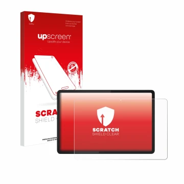 Front side of a product packaging with the brand logo upscreen. Next to it is the device Lenovo Tab K11 shown with the corresp
