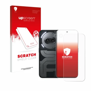 Front side of a product packaging with the brand logo upscreen. Next to it is the device Nothing Phone (2a) Plus (Front+Camera