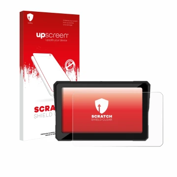 Front side of a product packaging with the brand logo upscreen. Next to it is the device Carpuride W702B 7