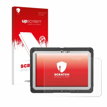 Front side of a product packaging with the brand logo upscreen. Next to it is the device Panasonic Toughbook CF-20 MK2 shown w