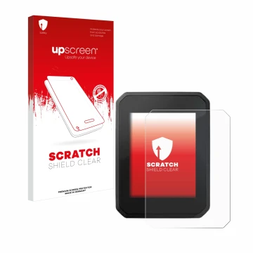 Front side of a product packaging with the brand logo upscreen. Next to it is the device FIT Display Compact 2.0 shown with th