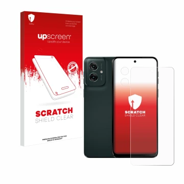 Front side of a product packaging with the brand logo upscreen. Next to it is the device Motorola Moto G55 (Front+Camera) show