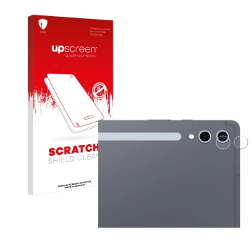 Front side of a product packaging with the brand logo upscreen. Next to it is the device Samsung Galaxy Tab S10 Plus 5G (ONLY 