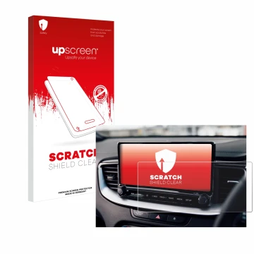 Front side of a product packaging with the brand logo upscreen. Next to it is the device Kia XCeed 2024 shown with the corresp