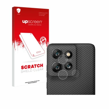 Front side of a product packaging with the brand logo upscreen. Next to it is the device Motorola ThinkPhone 25 (ONLY Camera L