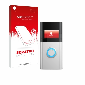 Front side of a product packaging with the brand logo upscreen. Next to it is the device Ring Video Doorbell 3 Plus shown with