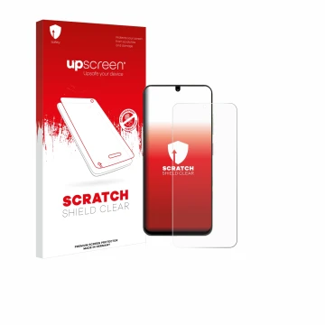 Front side of a product packaging with the brand logo upscreen. Next to it is the device ZTE Blade A35 shown with the correspo