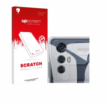 Front side of a product packaging with the brand logo upscreen. Next to it is the device Cubot Max 5 (ONLY Camera) shown with 
