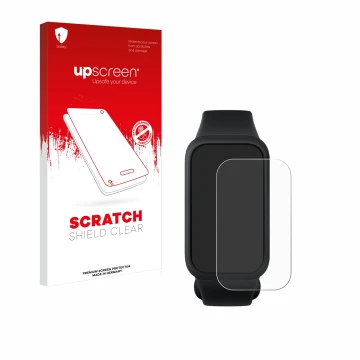 Front side of a product packaging with the brand logo upscreen. Next to it is the device Xiaomi Smart Band 9 Active shown with