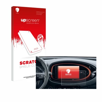 Front side of a product packaging with the brand logo upscreen. Next to it is the device Toyota Aygo X (2022) shown with the c