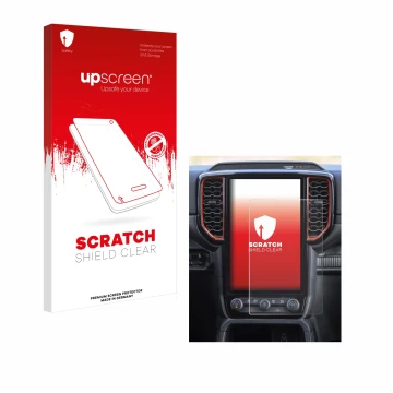 Front side of a product packaging with the brand logo upscreen. Next to it is the device Ford Ranger XLT (2024) shown with the