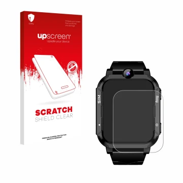 Front side of a product packaging with the brand logo upscreen. Next to it is the device Blackview Z20 Kids Smartwatch shown w