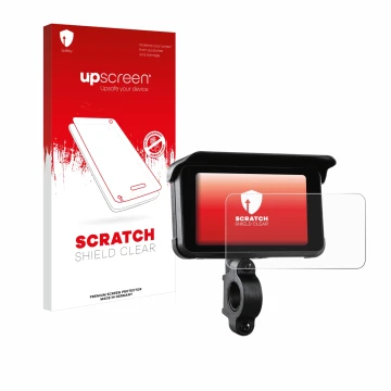 Front side of a product packaging with the brand logo upscreen. Next to it is the device Midland Bike-Play-Guardian shown with