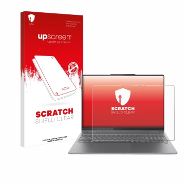 Front side of a product packaging with the brand logo upscreen. Next to it is the device Lenovo Yoga 7 2-in-1 Gen 10 16