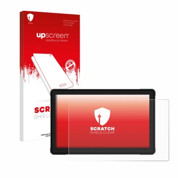 Front side of a product packaging with the brand logo upscreen. Next to it is the device Woibugee Motorrad Carplay 7