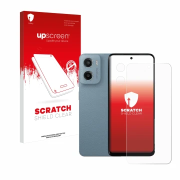 Front side of a product packaging with the brand logo upscreen. Next to it is the device Motorola Moto E15 (Front+Camera) show