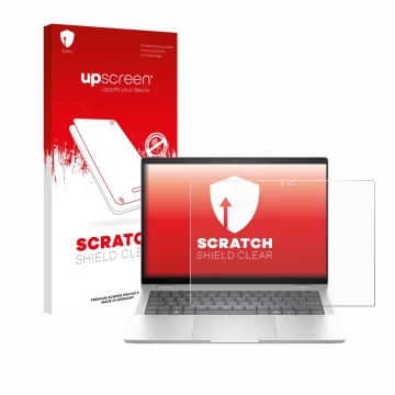 Front side of a product packaging with the brand logo upscreen. Next to it is the device HP EliteBook X Flip G1i 14