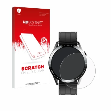 Front side of a product packaging with the brand logo upscreen. Next to it is the device Tracer Smartwatch SM9 shown with the 