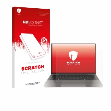 Front side of a product packaging with the brand logo upscreen. Next to it is the device Honor MagicBook Art 14 shown with the