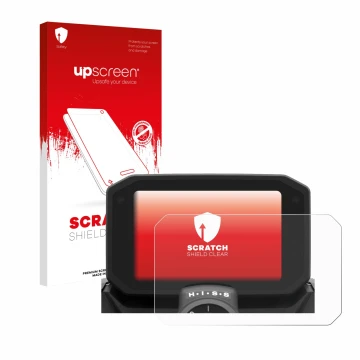 Front side of a product packaging with the brand logo upscreen. Next to it is the device Honda Hornet CB/NC 2025 shown with th