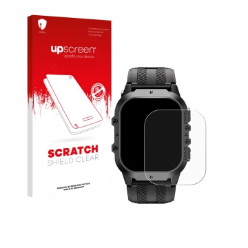 Front side of a product packaging with the brand logo upscreen. Next to it is the device Oukitel BT20 1.96