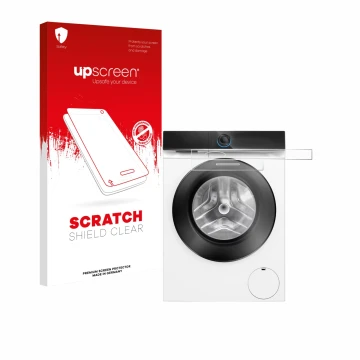 Front side of a product packaging with the brand logo upscreen. Next to it is the device Siemens WG56B2041 IQ700 Touchdisplay 