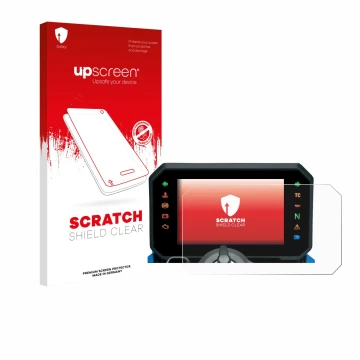 Front side of a product packaging with the brand logo upscreen. Next to it is the device Suzuki GSX-8S 2025 shown with the cor