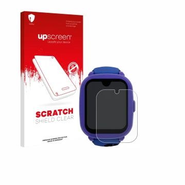 Front side of a product packaging with the brand logo upscreen. Next to it is the device SaveFamily Iconic Plus 2 4G shown wit