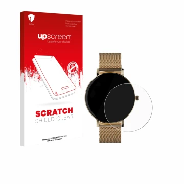 Front side of a product packaging with the brand logo upscreen. Next to it is the device ZenWatch Venice Pro shown with the co
