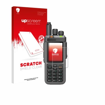Front side of a product packaging with the brand logo upscreen. Next to it is the device Radtel RT-880 shown with the correspo