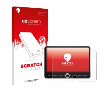 Front side of a product packaging with the brand logo upscreen. Next to it is the device Dynavin D9-JP Plus 10.1