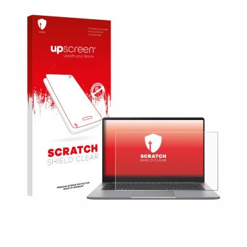 Front side of a product packaging with the brand logo upscreen. Next to it is the device ASUS ExpertBook P1 P1403 shown with t