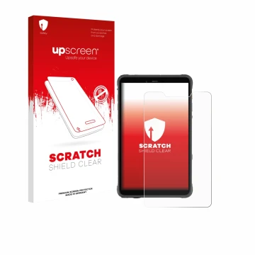 Front side of a product packaging with the brand logo upscreen. Next to it is the device Ulefone Armor Pad Pro shown with the 