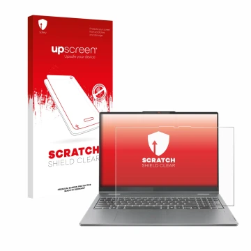 Front side of a product packaging with the brand logo upscreen. Next to it is the device Lenovo IdeaPad 5 2-in-1 Gen 10 16