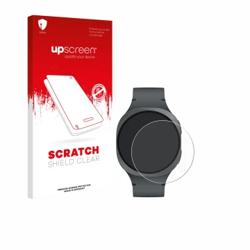 Front side of a product packaging with the brand logo upscreen. Next to it is the device Samsung Galaxy Watch 8 (40 mm) shown 