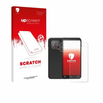 Front side of a product packaging with the brand logo upscreen. Next to it is the device Emporia Smart ME7 (Front+Camera) show