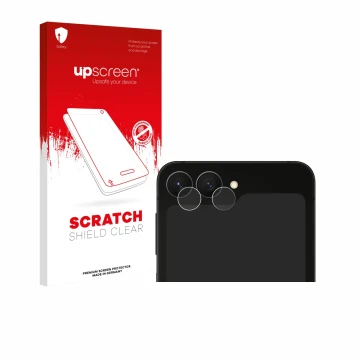Front side of a product packaging with the brand logo upscreen. Next to it is the device Samsung Galaxy Z Flip 7 FE (ONLY Came