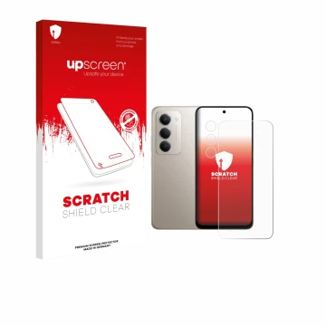 Front side of a product packaging with the brand logo upscreen. Next to it is the device Xiaomi Redmi 15 4G (Front+Camera) sho