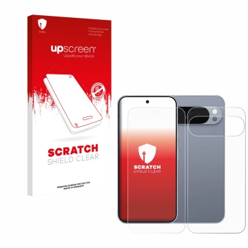 Front side of a product packaging with the brand logo upscreen. Next to it is the device Google Pixel 10 Pro XL (Front+Back) s