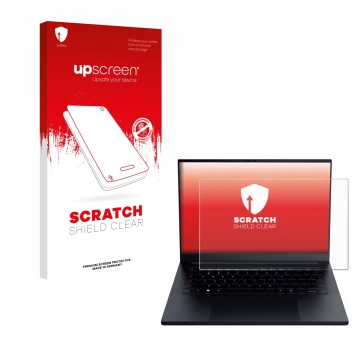 Front side of a product packaging with the brand logo upscreen. Next to it is the device Razer Blade 14 2025 shown with the co