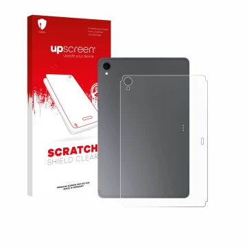 Front side of a product packaging with the brand logo upscreen. Next to it is the device Samsung Galaxy Tab S11 (Back) shown w