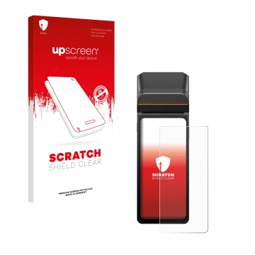 Front side of a product packaging with the brand logo upscreen. Next to it is the device Sunmi V3H shown with the correspondin