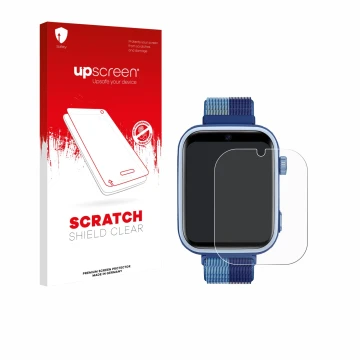 Front side of a product packaging with the brand logo upscreen. Next to it is the device JoJoego 4G Smartwatch kids shown with