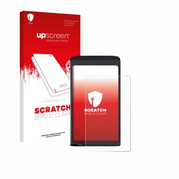 Front side of a product packaging with the brand logo upscreen. Next to it is the device Vasco Translator Q1 shown with the co