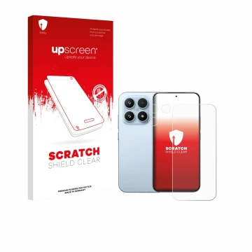 Front side of a product packaging with the brand logo upscreen. Next to it is the device Xiaomi 17 (Front+Camera) shown with t