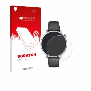 Front side of a product packaging with the brand logo upscreen. Next to it is the device Xiaomi Watch S4 (41 mm) shown with th