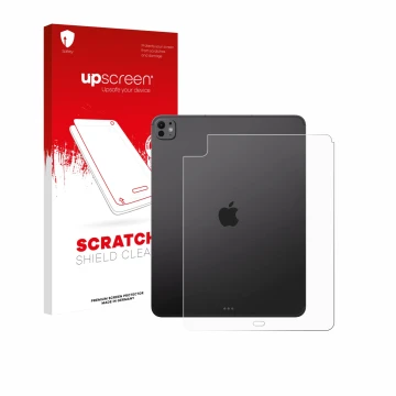 Front side of a product packaging with the brand logo upscreen. Next to it is the device Apple iPad Pro 13